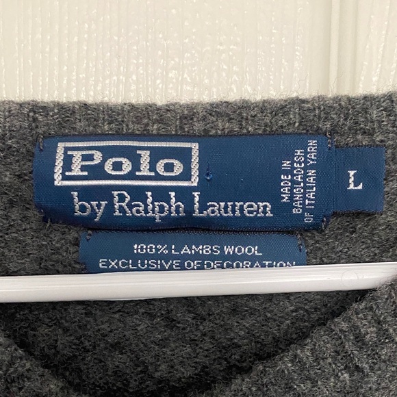 Polo by Ralph Lauren Women's Charcoal Wool V-Neck Sweater - Picture 2 of 7